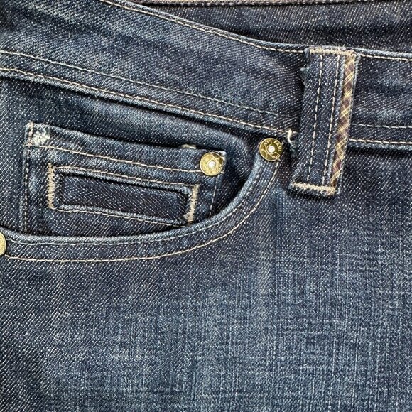 Kasil Customized Women's Dark Wash Wide Leg Jeans USA Red Pockets Sz 31 Selvage - Picture 4 of 13